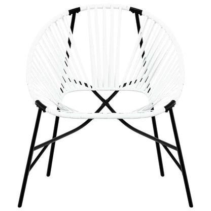 Sedia da Uovo da Giardino in Polyrattan Nero e Bianco - homemem39