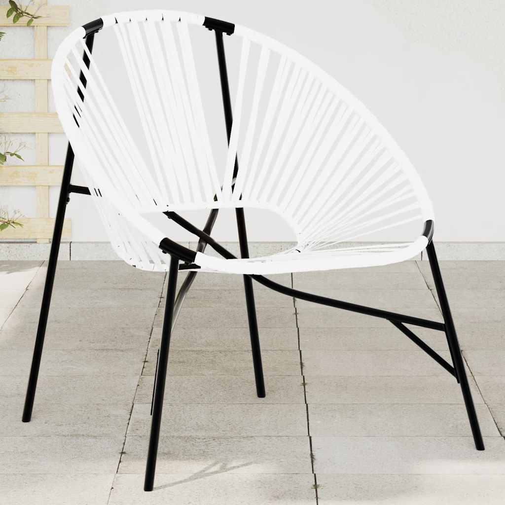 Sedia da Uovo da Giardino in Polyrattan Nero e Bianco - homemem39