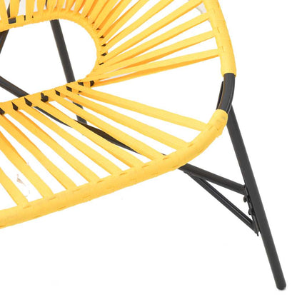 Sedia da Uovo da Giardino in Polyrattan Nero e Giallo - homemem39