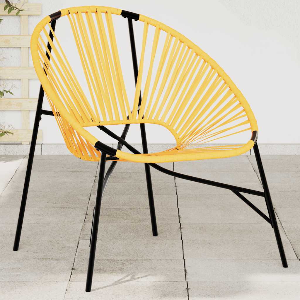 Sedia da Uovo da Giardino in Polyrattan Nero e Giallo - homemem39