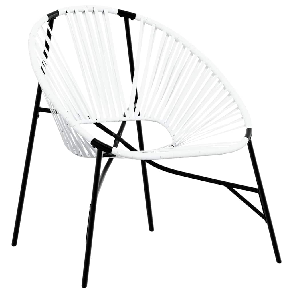 Set di Sedie da Giardino 3 pz in Polyrattan Bianco e Nero