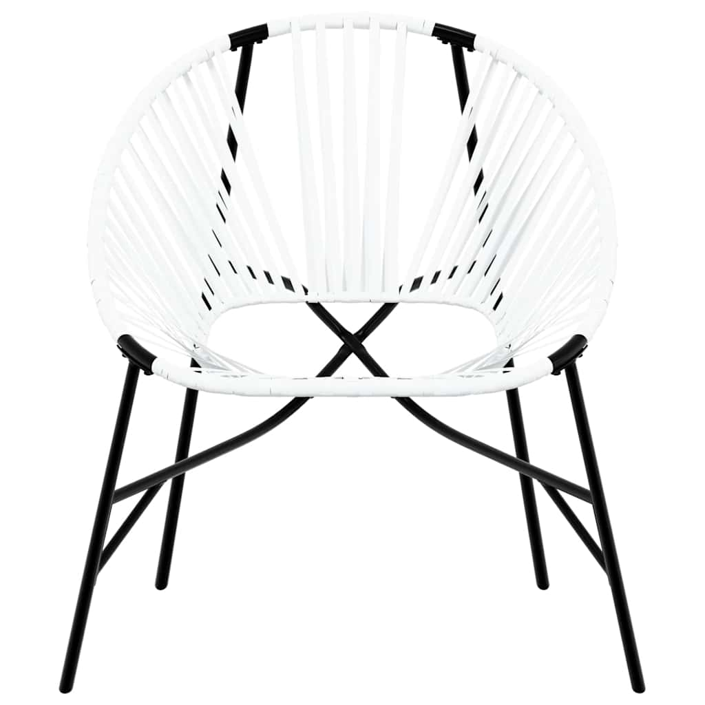 Set di Sedie da Giardino 3 pz in Polyrattan Bianco e Nero - homemem39