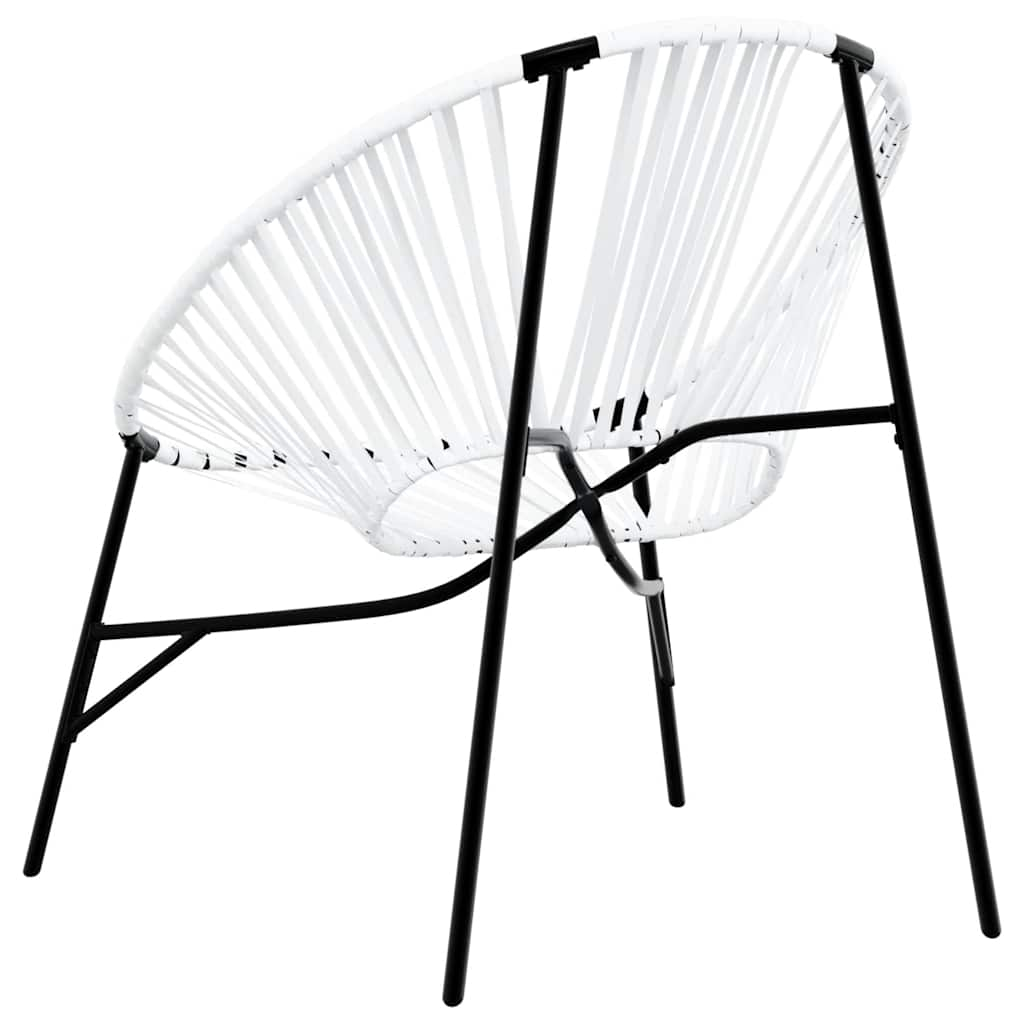 Set di Sedie da Giardino 3 pz in Polyrattan Bianco e Nero - homemem39