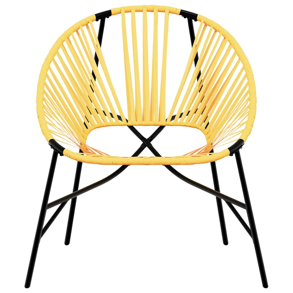 Set di Sedie da Giardino 3 pz in Polyrattan Nero e Giallo