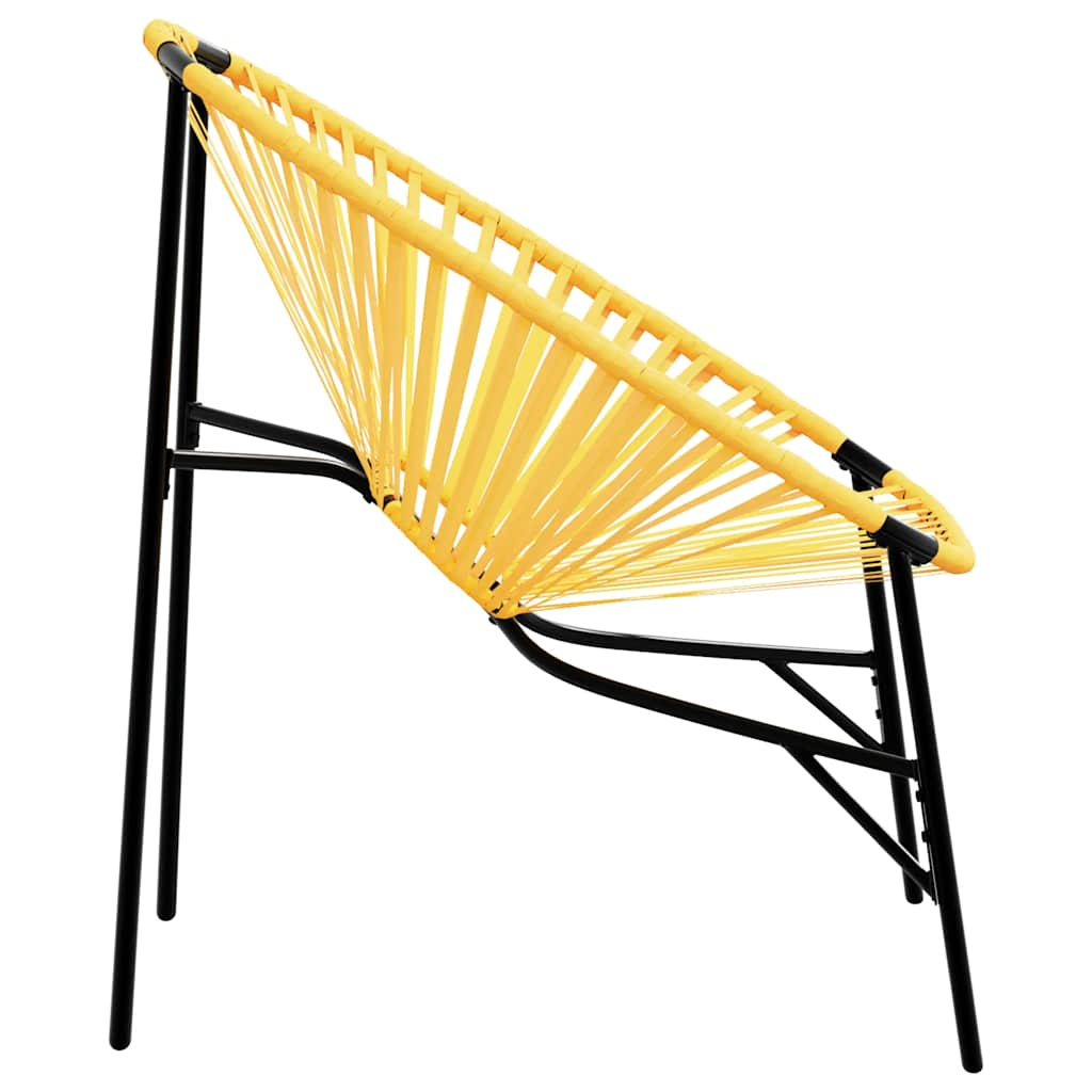 Set di Sedie da Giardino 3 pz in Polyrattan Nero e Giallo