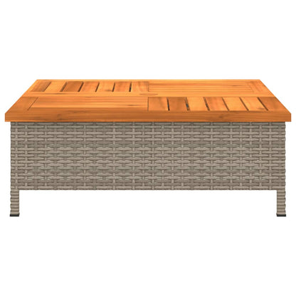 Tavolo da Giardino Grigio 70x70x25cm Rattan e Legno di Acacia - homemem39