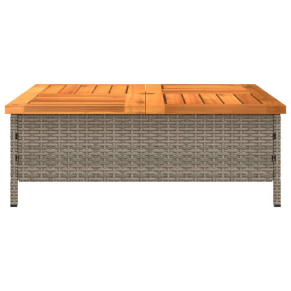 Tavolo da Giardino Grigio 70x70x25cm Rattan e Legno di Acacia - homemem39