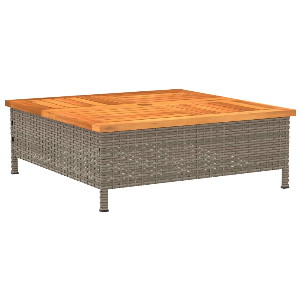 Tavolo da Giardino Grigio 70x70x25cm Rattan e Legno di Acacia - homemem39