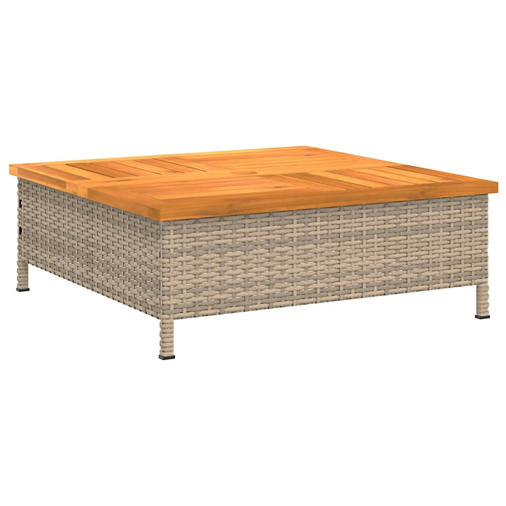 Tavolo da Giardino Beige 70x70x25cm in Rattan e Legno di Acacia - homemem39