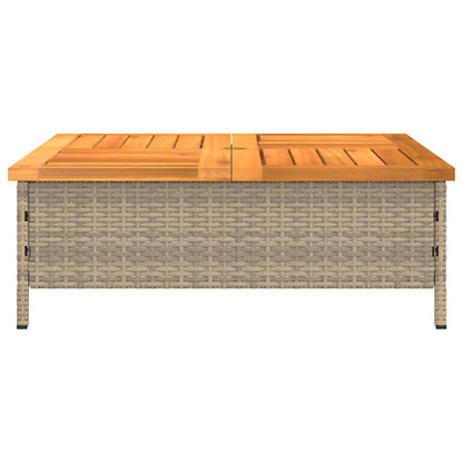 Tavolo da Giardino Beige 70x70x25cm in Rattan e Legno di Acacia - homemem39