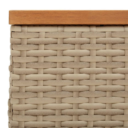 Tavolo da Giardino Beige 70x70x25cm in Rattan e Legno di Acacia - homemem39