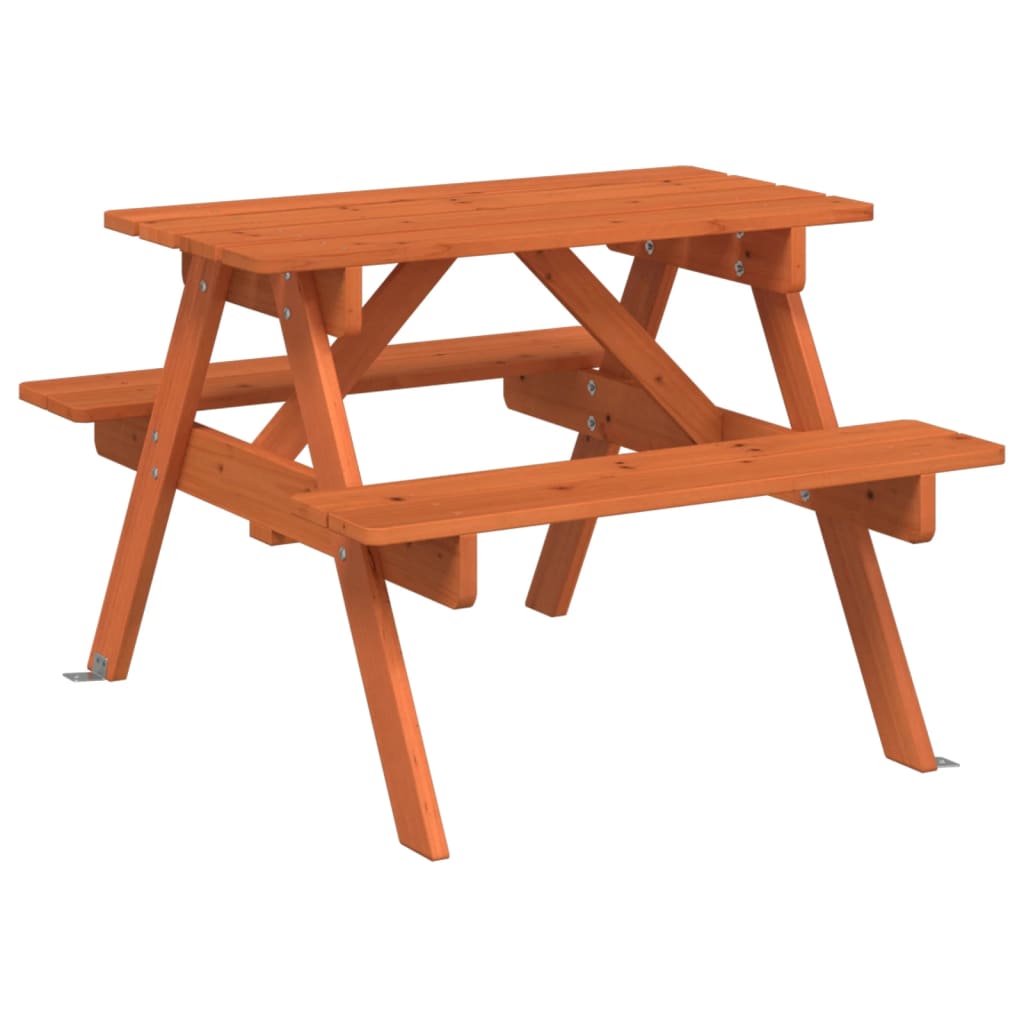 Tavolo da Picnic per 4 Bambini con Ombrellone Legno di Abete - homemem39