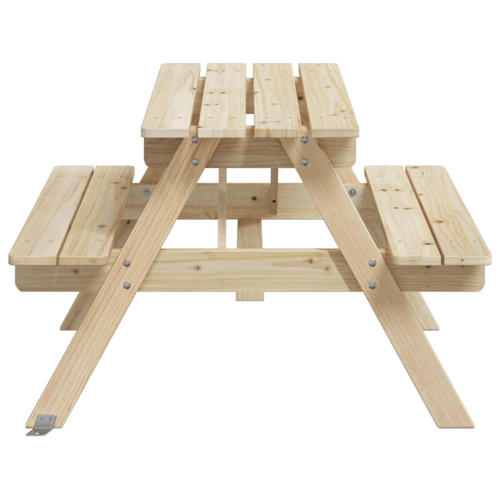 Tavolo da Picnic per 4 Bambini con Foro Ombrellone Legno Abete - homemem39