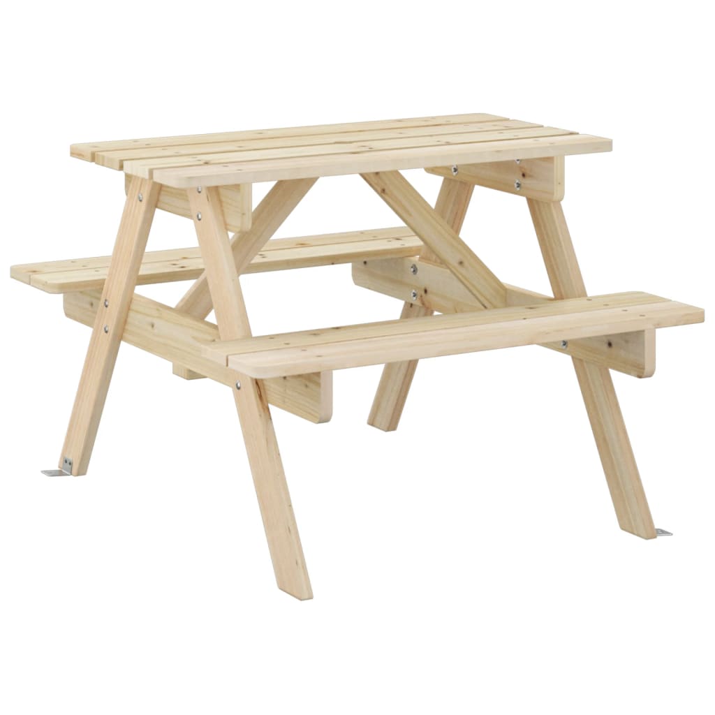 Tavolo da Picnic per 4 Bambini con Foro Ombrellone Legno Abete - homemem39