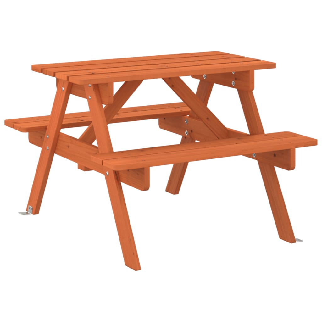 Tavolo da Picnic per 4 Bambini con Foro Ombrellone Legno Abete - homemem39