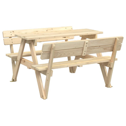 Tavolo da Picnic per 4 Bambini con Foro Ombrellone Legno Abete - homemem39