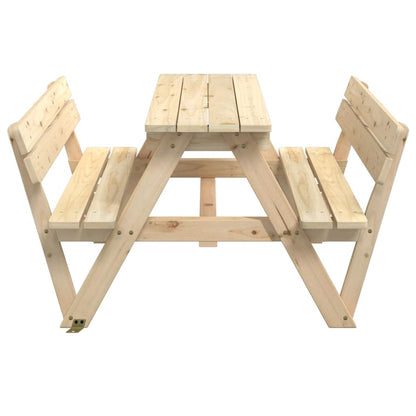 Tavolo da Picnic per 4 Bambini con Foro Ombrellone Legno Abete - homemem39