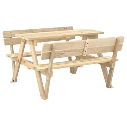 Tavolo da Picnic per 4 Bambini con Foro Ombrellone Legno Abete - homemem39