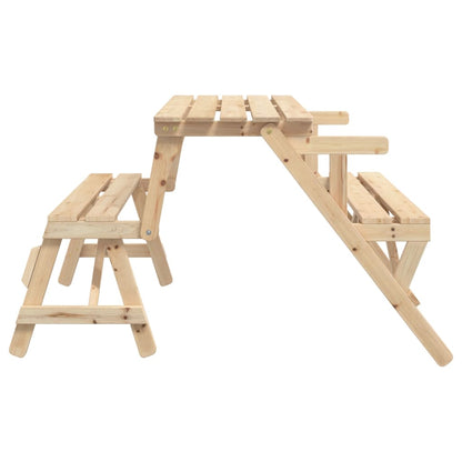 Tavolo da Picnic con Panche in Legno Abete 2-in-1 Convertibile - homemem39