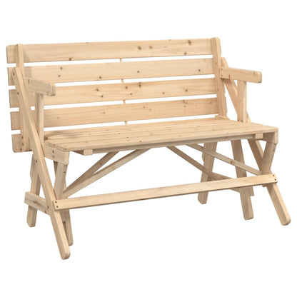 Tavolo da Picnic con Panche in Legno Abete 2-in-1 Convertibile - homemem39