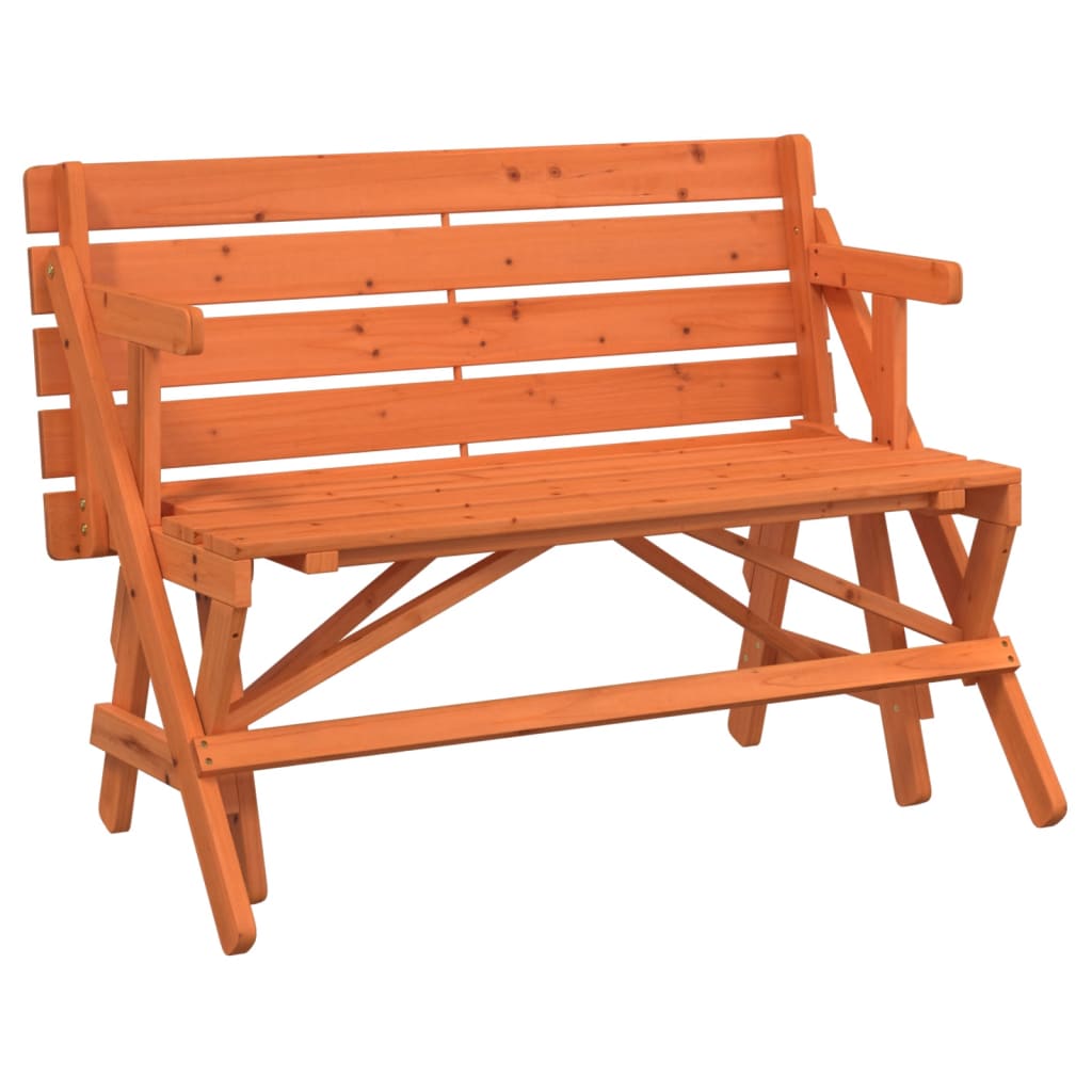 Tavolo da Picnic con Panche in Legno Abete 2-in-1 Convertibile - homemem39