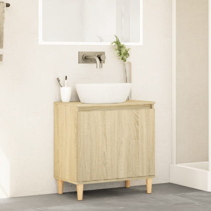 Mobile Lavabo Rovere Sonoma 58x33x60 cm in Legno Multistrato - homemem39