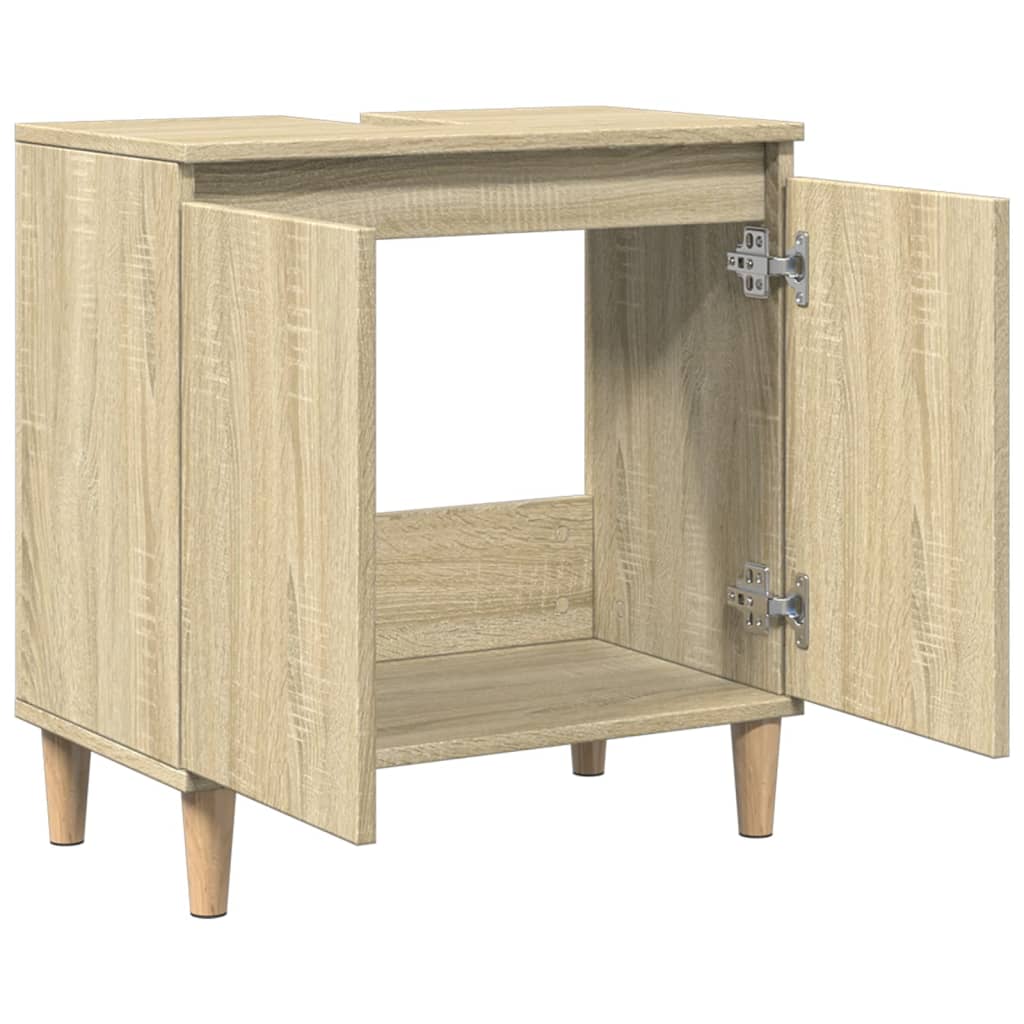 Mobile Lavabo Rovere Sonoma 58x33x60 cm in Legno Multistrato - homemem39