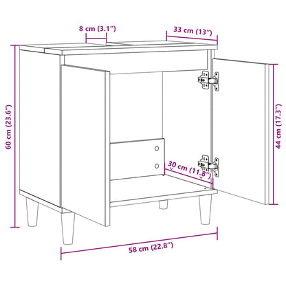 Mobile Lavabo Rovere Sonoma 58x33x60 cm in Legno Multistrato - homemem39