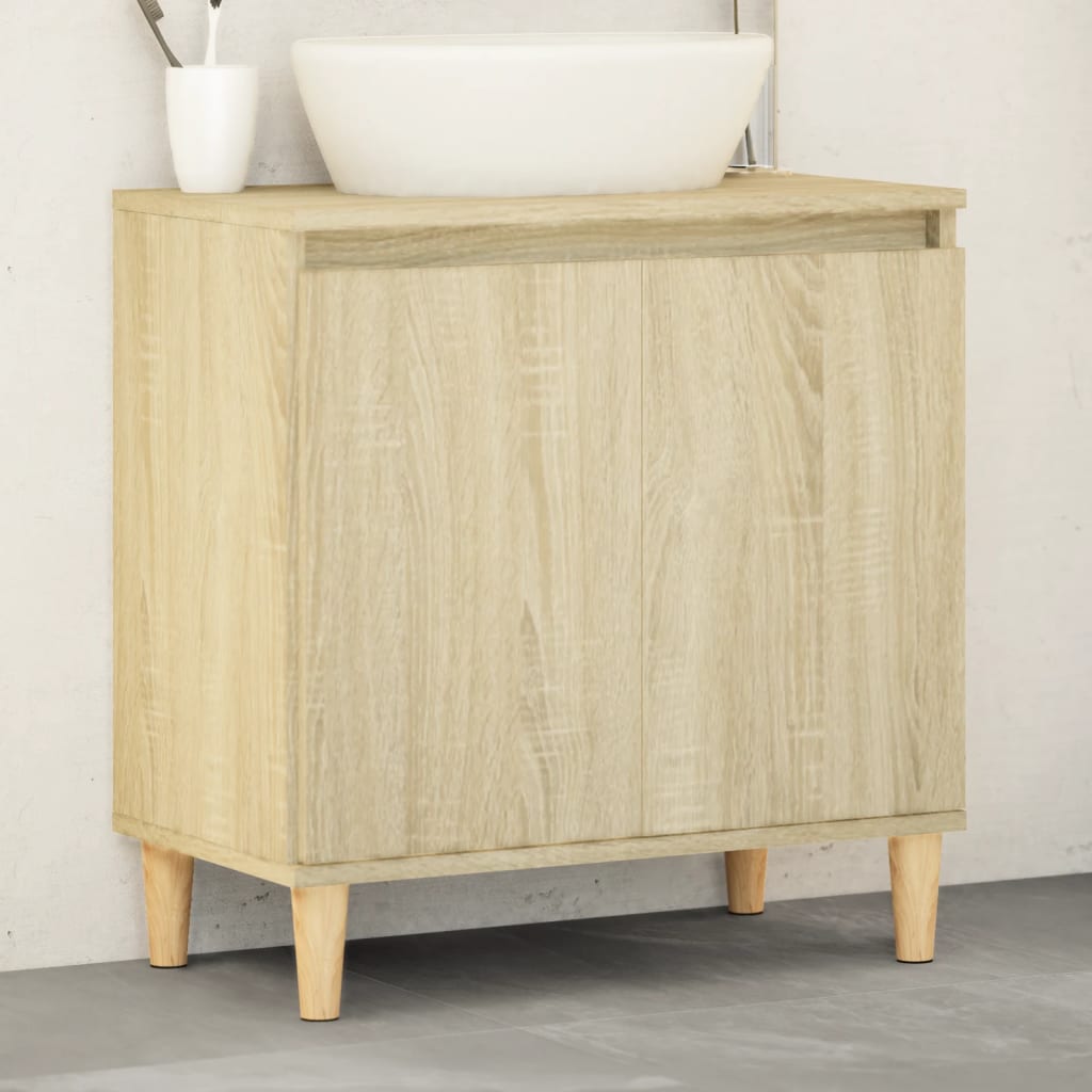 Mobile Lavabo Rovere Sonoma 58x33x60 cm in Legno Multistrato - homemem39