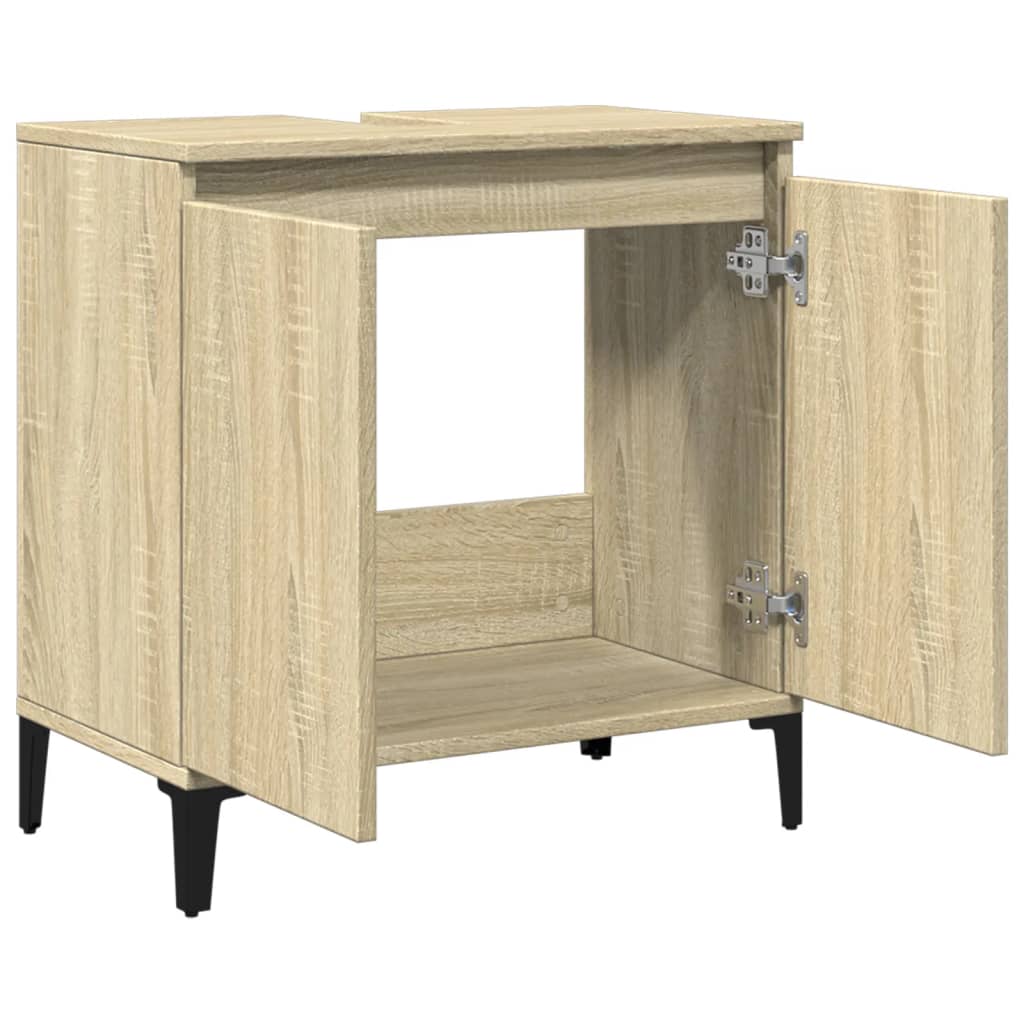 Mobile Lavabo Rovere Sonoma 58x33x60 cm in Legno Multistrato - homemem39