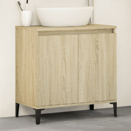 Mobile Lavabo Rovere Sonoma 58x33x60 cm in Legno Multistrato - homemem39