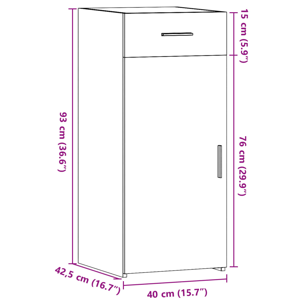 Credenza Rovere Sonoma 40x42,5x93 cm in Legno Multistrato - homemem39