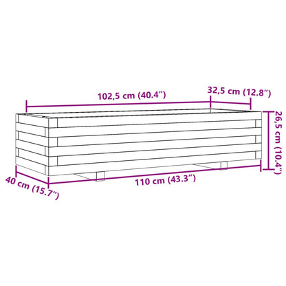 Fioriera da Giardino Bianca 110x40x26,5 cm in Legno di Pino - homemem39