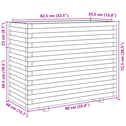 Fioriera da Giardino 90x40x72,5 cm in Legno Massello di Douglas - homemem39