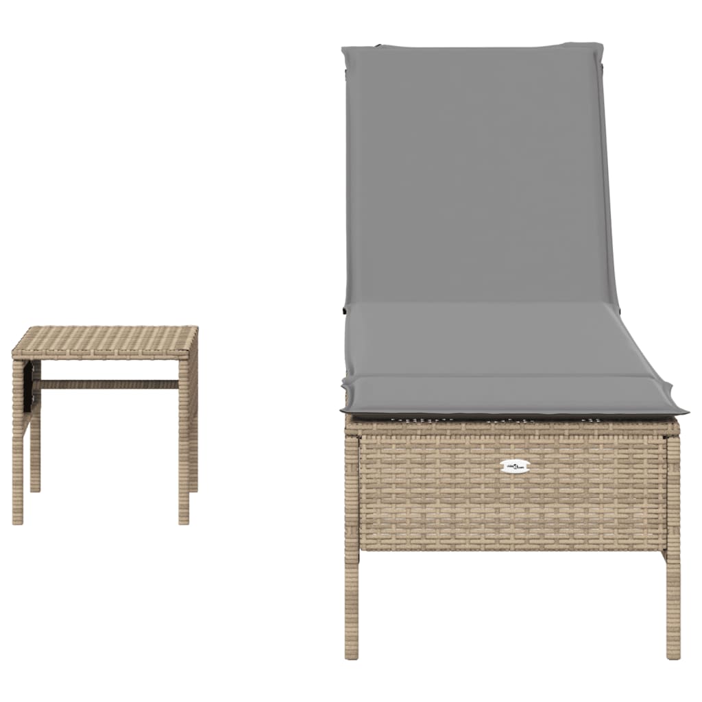 Set Lettini Prendisole con Cuscini 3pz Marrone in Polyrattan