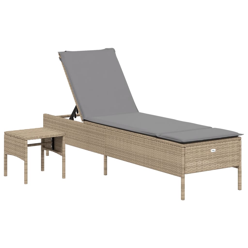 Set Lettini Prendisole con Cuscini 3pz Marrone in Polyrattan