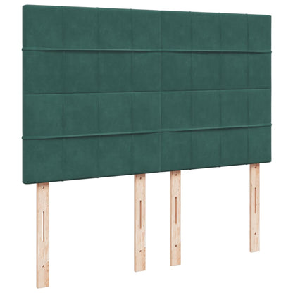 Giroletto a Molle con Materasso Verde Scuro 140x190 cm Velluto