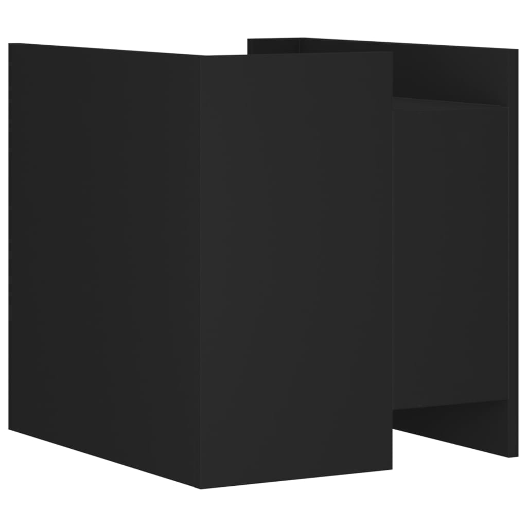 Comodino Nero 45x50x50 cm in Legno Multistrato