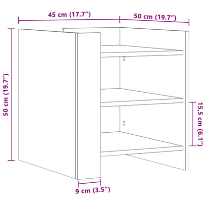 Comodino Rovere Sonoma 45x50x50 cm in Legno Multistrato