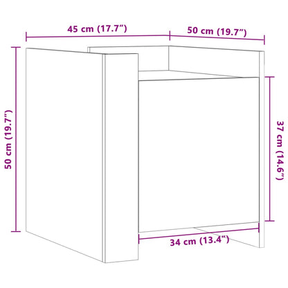 Comodino Grigio Cemento 45x50x50 cm in Truciolato - homemem39