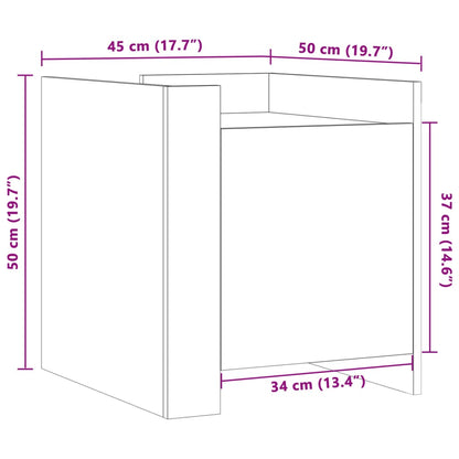 Comodino Rovere Fumo 45x50x50 cm in Truciolato