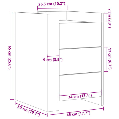 Comodino Rovere Sonoma 45x50x65 cm in Legno Multistrato