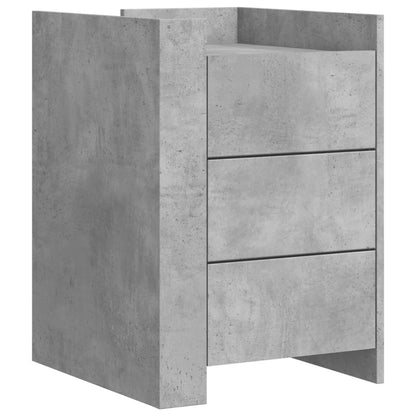 Comodino Grigio Cemento 45x50x65 cm in Legno Multistrato