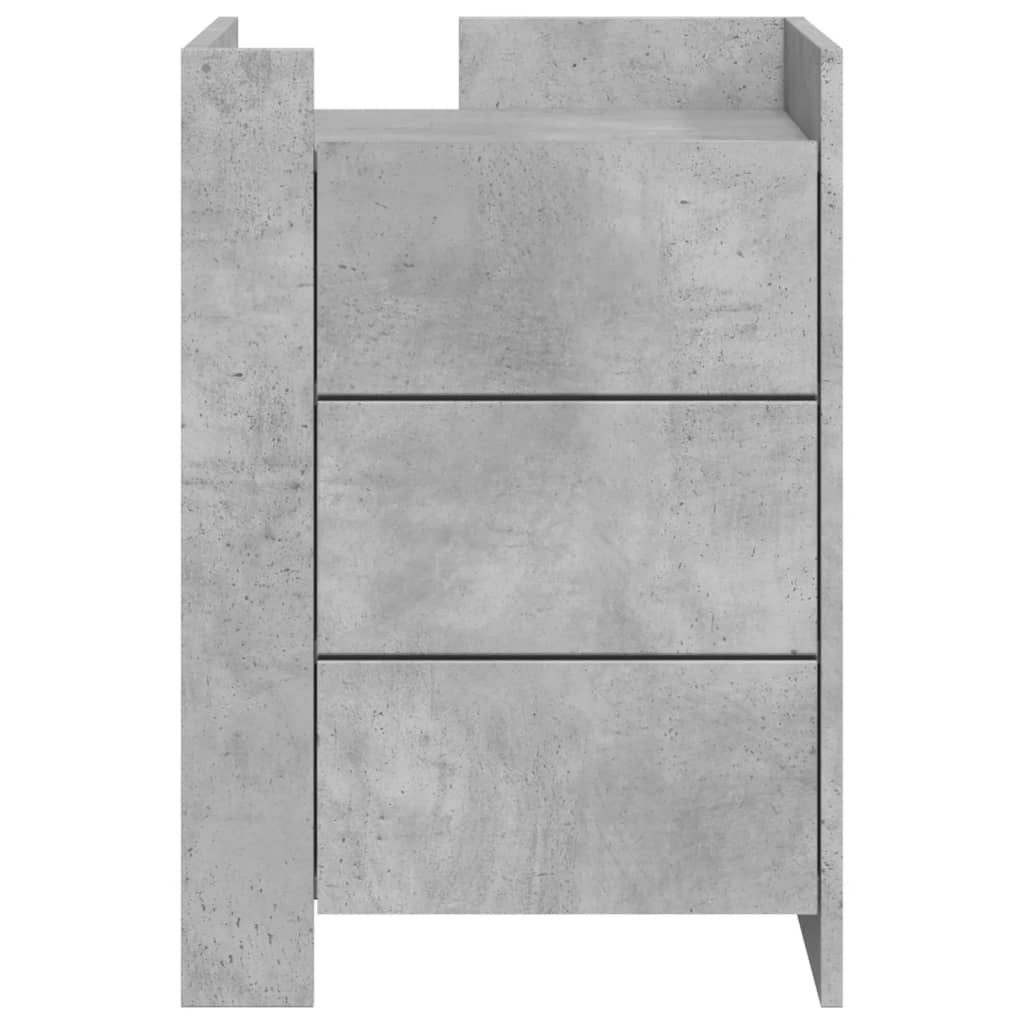 Comodino Grigio Cemento 45x50x65 cm in Legno Multistrato