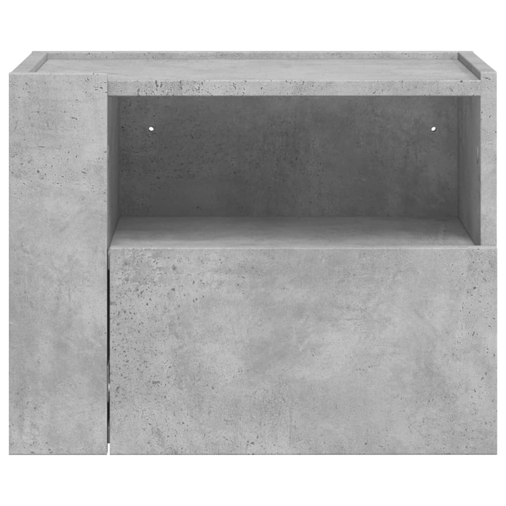 Comodini a Muro 2 pz Grigio Cemento 45x30x35 cm