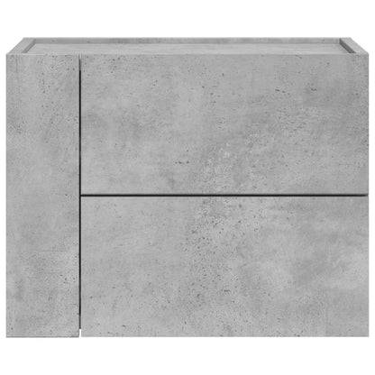 Comodino a Muro Grigio Cemento 45x30x35 cm