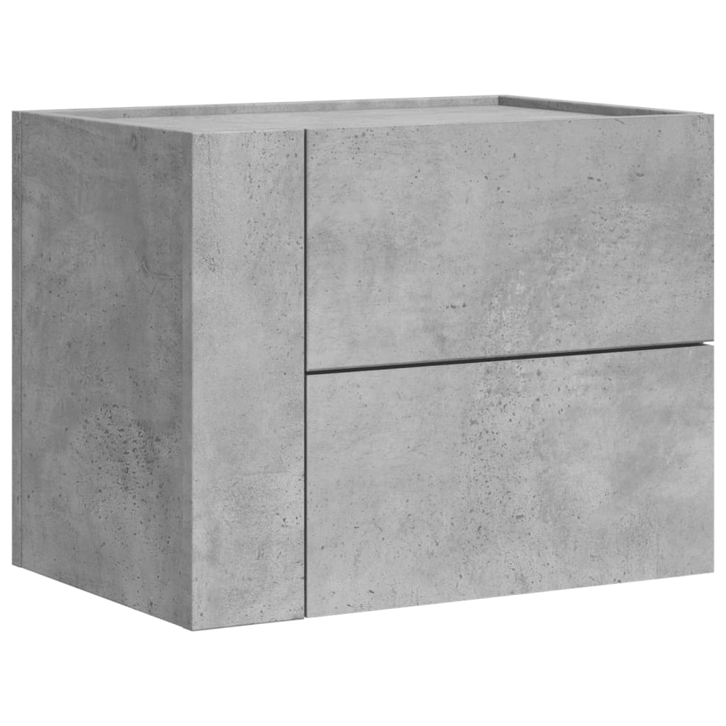 Comodini a Muro 2 pz Grigio Cemento 45x30x35 cm