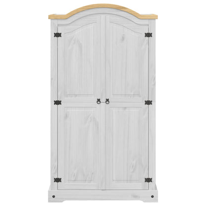 Armadio Corona Bianco 102x52x186 cm in Legno Massello di Pino - homemem39