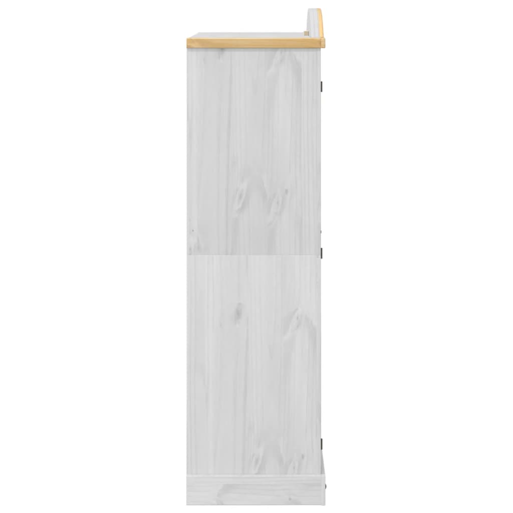 Armadio Corona Bianco 102x52x186 cm in Legno Massello di Pino - homemem39