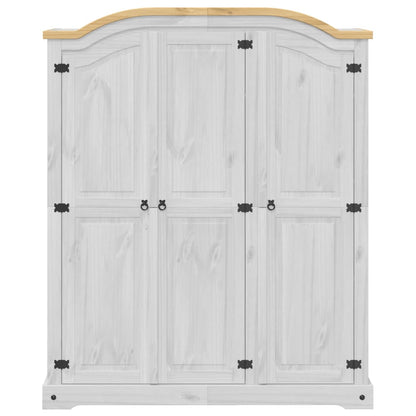 Armadio Corona Bianco 151,5x52x186 cm in Legno Massello di Pino - homemem39